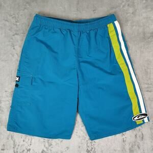 VTG 90s Quiksilver cargo leg stripe y2k surfwear boardshorts boys XL / mens S